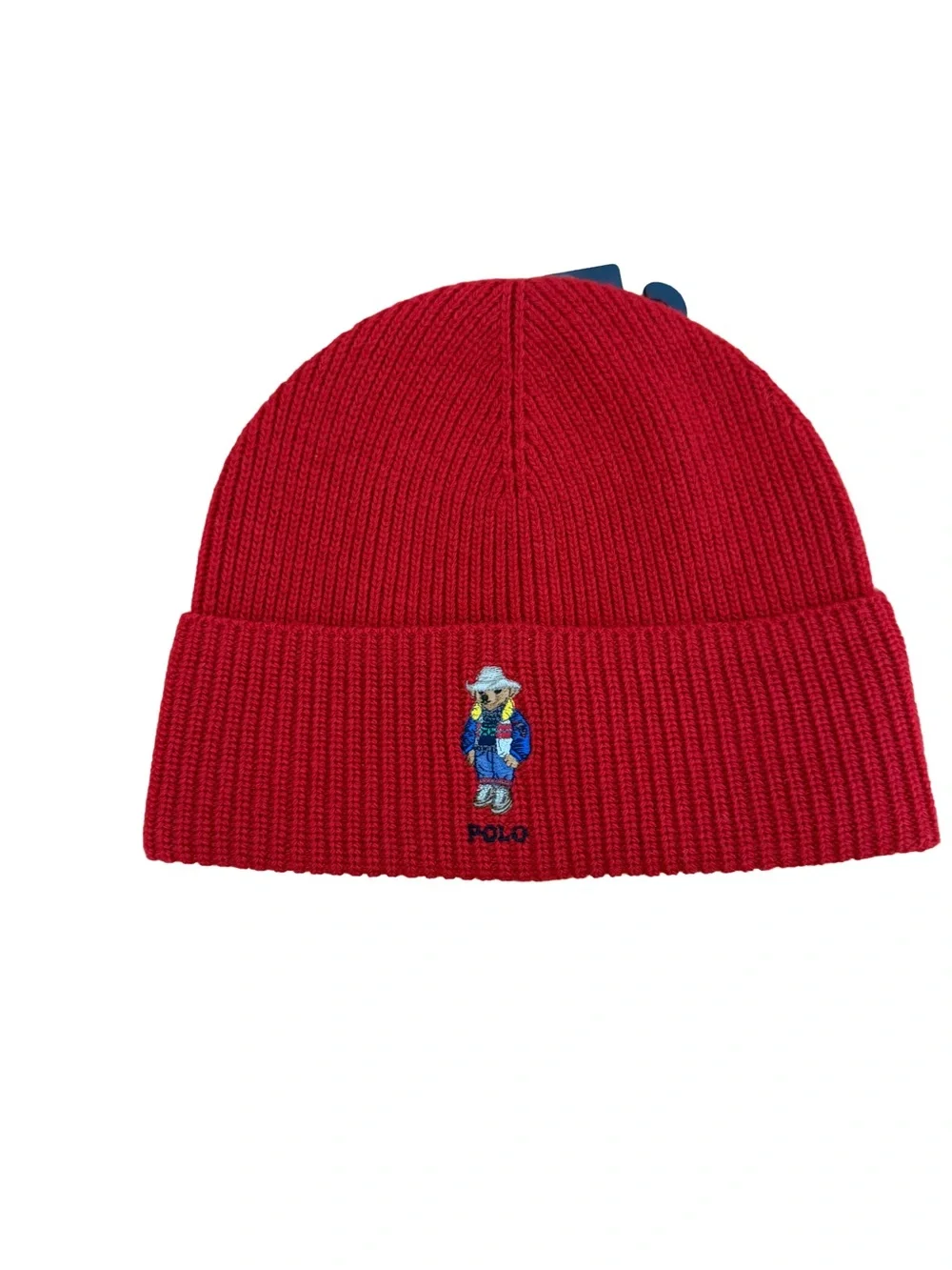 Polo Ralph Lauren Solid Holiday Bear Beanie - Red, New With Tags